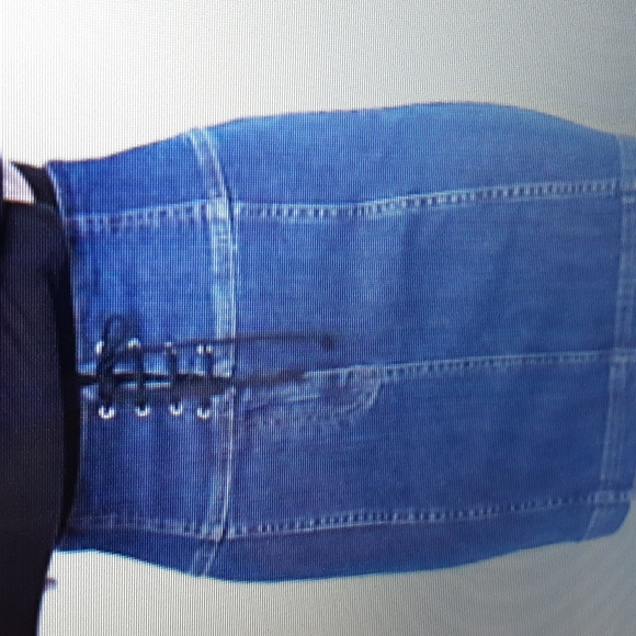 Free People denim stretch skirt size 8 - Picture 6 of 8